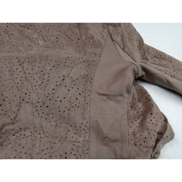 BCBG MAXAZRIA WOMEN SZ S ZIP FRONT DESIMETRICO 3/4 SLEEVE HOLE PUNCHED FABRIC - Picture 13 of 16